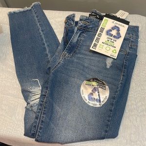 Womans High Waist Ankle Skinny Jeans